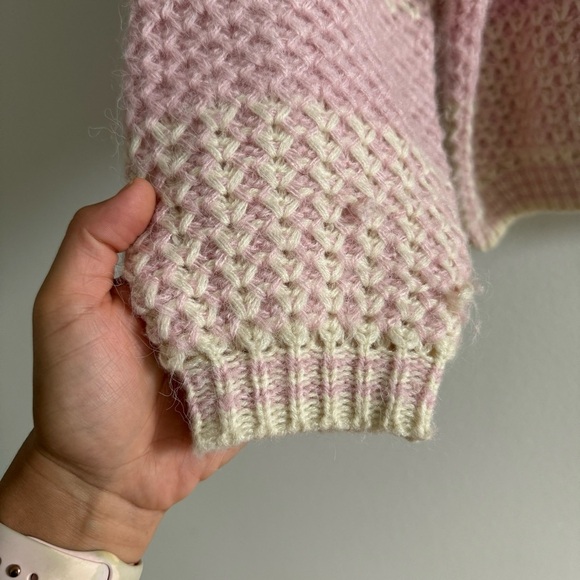 FRNCH Paris Niara Knit Cream & Pink Sweater Size Medium - Picture 8 of 17